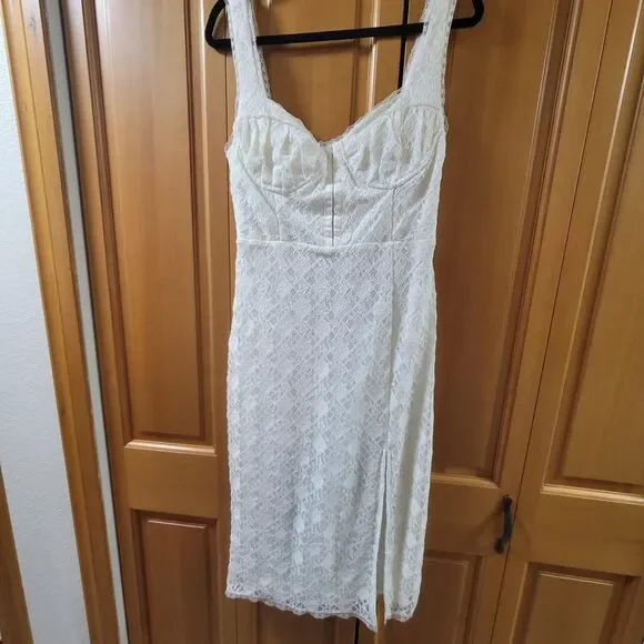 Astr The Label White Lace Bustier Style Dress Size Large NWT - Picture 2 of 8